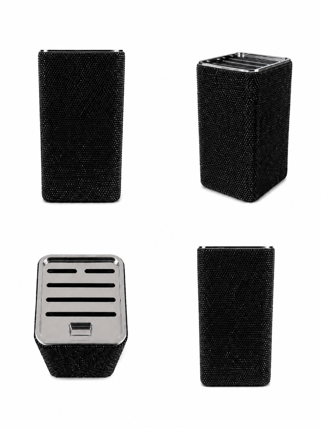 Beauty in Black Rhinestone Knife Set with Knife Block